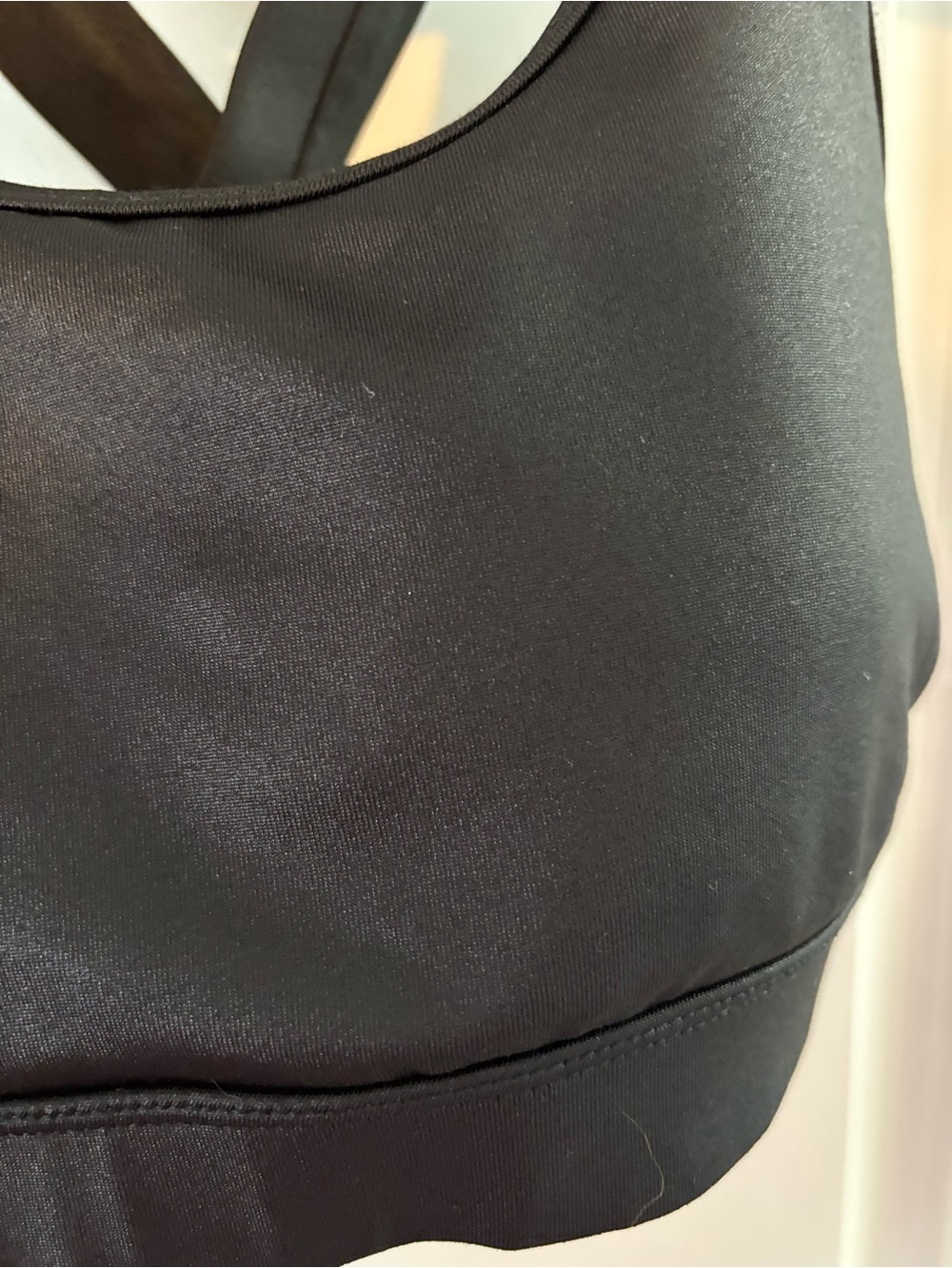 Scorpio Sol leather look Black Cross-Back Sports Bra - Picture 6 of 7